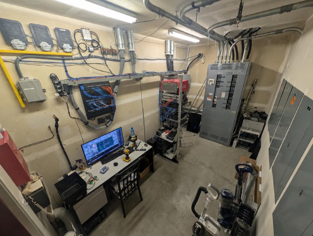 Communications room after HardyIT organized and shortened the network cabling